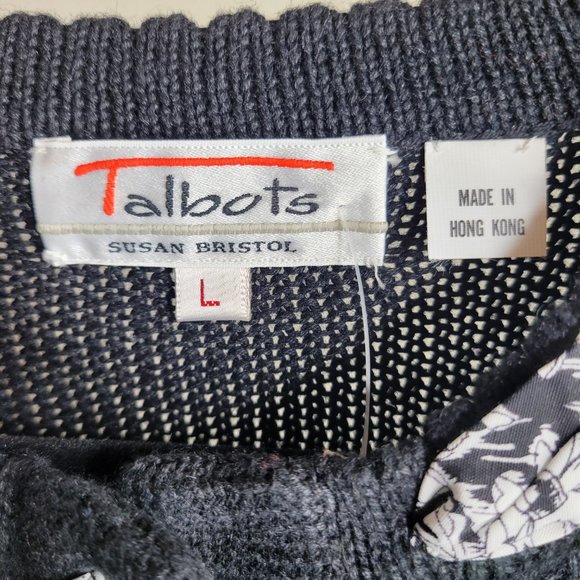 New Talbots Susan Bristol Vintage Women's Short Sleeve Black Sweater Size Large - Picture 4 of 4